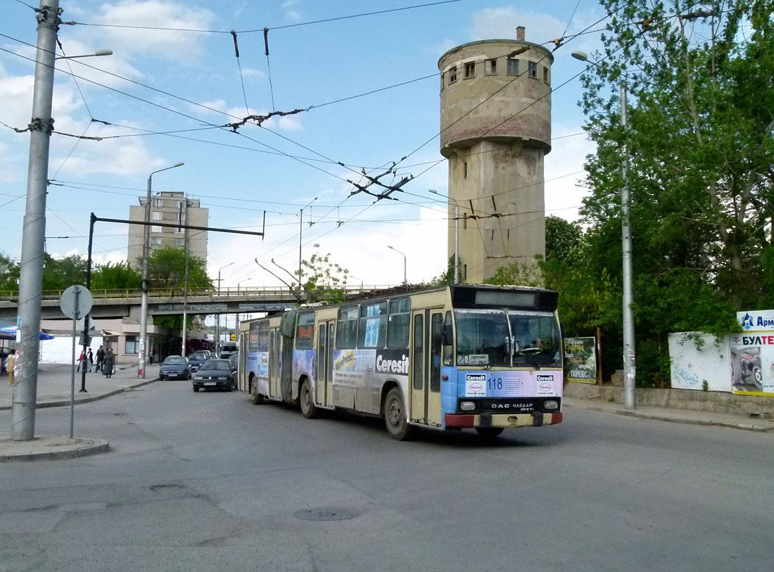 At the base of a trolleybus terminal loop around a city block in the ...