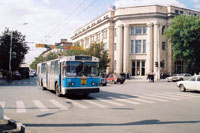 ZIU-VMZ-100 trolleybus at Pobedy Revolyutsii Pr. and Sovetskaya Ul.